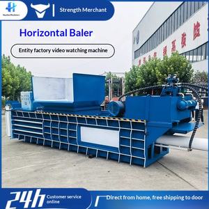 Presse à balles hydraulique horizontale pour déchets de papier, grande machine automatique de compression de déchets, machine à presser les blocs de carton - Product Image 1