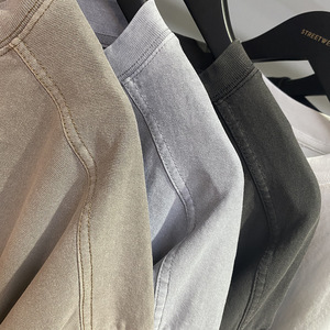 Kaos T-Shirt Lengan Pendek Batik <span class=keywords><strong>Patchwork</strong></span> Dicuci Model Old Washed Berkualitas Tinggi dan Berat, Desain Streetwear Kustom - Product Image 4