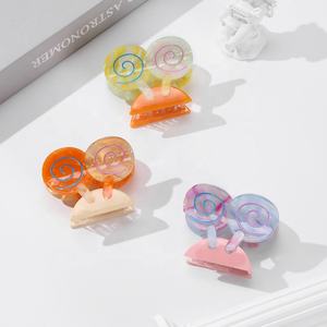 Pinzas de Pelo con Diseño de Animales Grandes y Lindos, Pinzas de Acetato Personalizadas con Forma de Caracol, Accesorios de Pelo Coloridos para Niñas, Uso Diario, Moda - Product Image 6