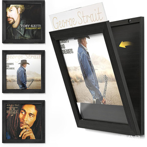 Wooden Wall Mounted Vinyl Record Storage Box Rectangle Solid Color Photo <b>Frame</b> For Records Mail Newspaper Display - Product Image 1