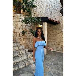 Combinaison ou barboteuse Tulum bleue pour femme avec détail Fedora unique - Product Image 4