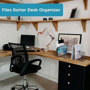 Vente Flash : Porte-revues de bureau en fil de fer métallique or rose, 9 fentes, forme triangulaire, qualité supérieure, vente en gros - Product Image 4