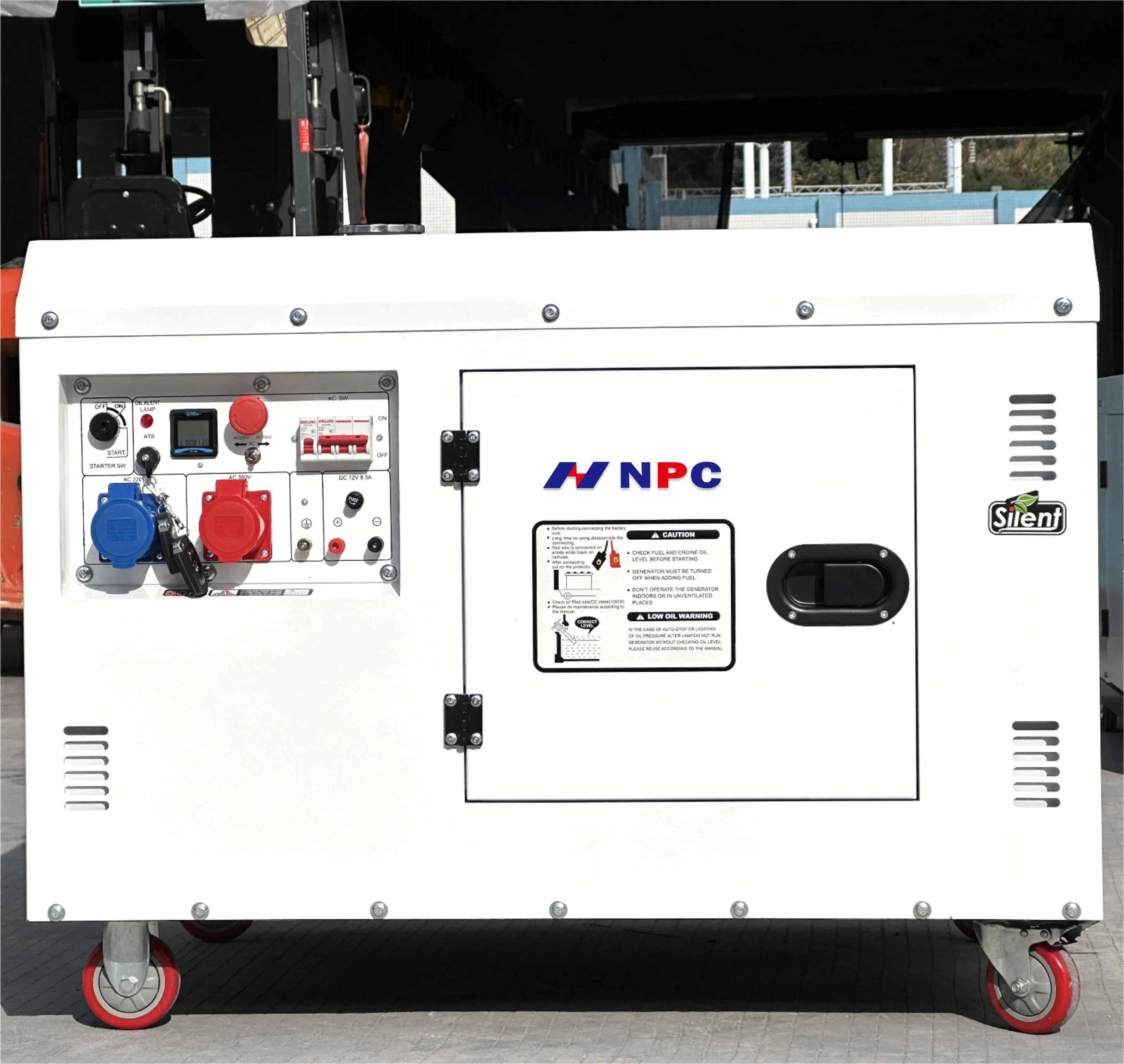 NPC 1/3 เฟสสแตนด์บายสํารอง Air-cooled แนวตั้งเงียบประเภท 7Kw 8Kw 9Kw 10Kw ไฟฟ้าเครื่องกําเนิดไฟฟ้าดีเซล