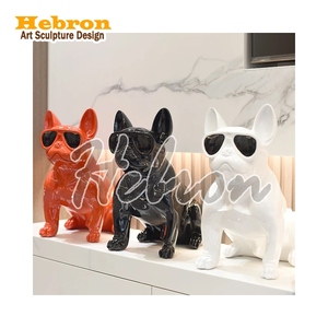 Statue de <span class=keywords><strong>Bouledogue</strong></span> Français Unique en Résine Personnalisable, Peinture Électronique en Fibre de Verre, <span class=keywords><strong>Bouledogue</strong></span> avec Lunettes de Soleil, Statues de Chiens - Product Image 6