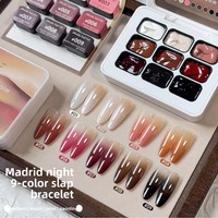 Gel de stamping style influenceur à neuf grilles, non toxique, logo personnalisé, sans rinçage, imperméable, séchable, mélangeable, texture peinture à l'huile, satiné