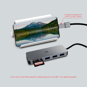 Hub USB 3.0 Metálico <span class=keywords><strong>FB</strong></span> CR718-30 de 3 Puertos con Lector de Tarjetas 6 en 1 con 2 Ranuras TF CF, CF X1 + X1 + TF X1 + USB-AX3 - Product Image 5