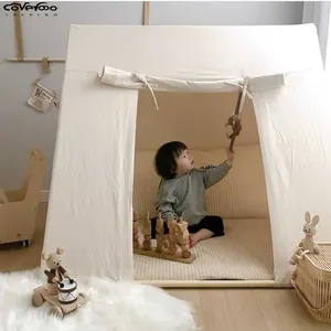儿童玩具游戏屋男孩和女孩室内城堡棉帆布帐篷儿童帐篷