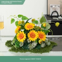 Décoration de table haut de gamme en tissu de soie fait main, imperméable, avec arrangement floral artificiel et plante verte pour un décor de bureau moderne