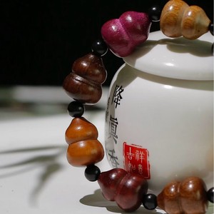 Multi Gourd Bracelet Rosewood Black <b>Spacer</b> Beads Unisex Everyday Wear Cultural Jewelry - Product Image 2