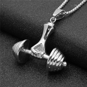 Collier pendentif haltère de musculation pour hommes et femmes, idéal pour le sport et les motards - Vente en gros - Product Image 2