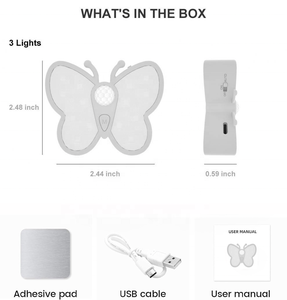 3D Butterfly & Bee <b>LED</b> Night <b>Light</b> Motion <b>Sensor</b> RGB Color Changing Magnetic Installation Kids Bedroom Lamp - Product Image 3