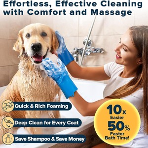 New Silicone Gloves For <b>Dogs</b> <b>Bath</b> Time Pet Massage Brushes Cat <b>Dog</b> <b>Bath</b> Brushes Cleaning Set - Product Image 3