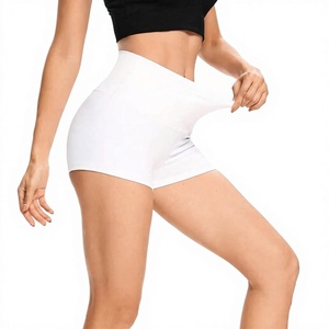 Shorts Deportivos Blancos de Cintura Alta para Mujer, Tejidos, Transpirables, con Cintura Elástica, Estilo Deportivo - Product Image 1