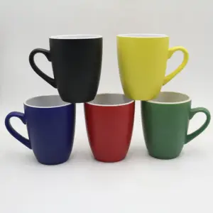 Custom matt glazed ceramic logo mug coffee cup for promotion supplier