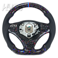Volant de voiture en fibre de carbone forgée avec LED et cuir pour BMW E90 E91 E92 E93 E88 E82 E87 E36 M3
