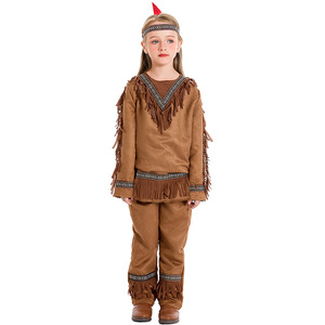 Costume Cosplay Sauvage pour Enfant Imprimé Léopard Primitif Africain, Costume de Fête d'Halloween pour Enfant, Costume de Performance Indien - Product Image 4