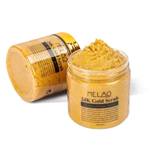 Oem Private Label Natuurlijke Whitening Anti Aging Exfoliërende Suiker Biologische Gezicht En Lichaam 24K Gold Body Scrub