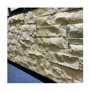热卖米色石灰华瓷砖装饰滚石墙砖，用于外墙和内墙覆层装饰