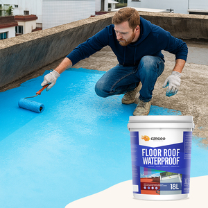 Peinture imperméable caoutchoutée en polyuréthane de qualité supérieure pour toit, terrasse, mur de sous-sol, sol |   Adhérence forte |   Pinceau flexible - Product Image 4