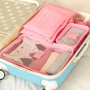 6-Piece Set Outdoor Travel Storage Bag Set Shoe and Clothes Organizer Packing <b>Cube</b> Set - Product Image 3