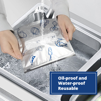 Sac d'emballage refermable Fresh-Keep en plastique pour aliments surgelés avec fermeture éclair en aluminium en stock sacs de congélation en aluminium avec fermeture éclair