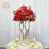 Support floral en métal doré Mank pour centre de table de mariage de style européen démontable pour décoration florale de table