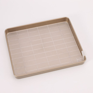 Rectangular Baking Tray Non Stick Gold 12x16 Inch Oven Safe Dishwasher Safe For Home Kitchen Baking Tools - Product Image 1