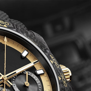 Montre mécanique pour homme en fibre de carbone, modèle personnalisé, extra résistante, avec lumière nocturne, texture exceptionnelle - Product Image 3