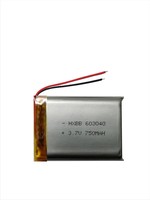 603040 3.7V 750mAh 2 kabel baterai Li-Ion polimer untuk Earphone TWS SPEAKER MP3 MP4 L0074