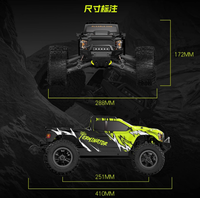 Leilaolo - Coche de Control Remoto RC Terminator Todo Terreno de Alta Velocidad, con Cuatro Ruedas, Alcance de 100 Metros, Listo para Usar, Cargador con Cable USB