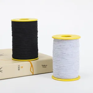 Màu Đen Và Trắng Tự Làm Đàn Hồi <span class=keywords><strong>Spandex</strong></span> Sợi Dây Dưới Chủ Đề Được Bao Phủ Với Cao Su Cho Vớ May - Product Image 3