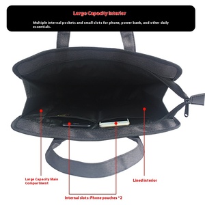 Công suất lớn A4 tập tin túi cho nhân viên văn phòng sinh viên Oxford kinh doanh tài liệu cầm tay dây kéo không thấm nước Vải sinh viên - Product Image 4