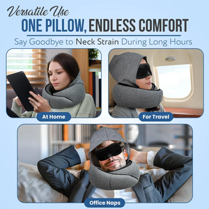 <span class=keywords><strong>Oreiller</strong></span> de voyage à capuche pour le soutien du cou, en mousse à mémoire de forme, portable, pliable en forme de U, avec sac de rangement - Product Image 4