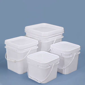 Nhiệm Vụ Nặng Nề <span class=keywords><strong>8L</strong></span> 10L 20L Cổ Rộng Màu Trắng Vuông Nhựa Xô Với Nắp Xử Lý Cho Sơn Thực Phẩm Shea Bơ Nước Sốt Bao Bì Hộp - Product Image 6