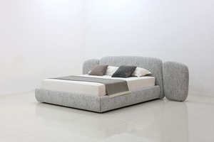Modern Minimalist Wide Upholstered <strong>Bed</strong> | Extra Wide <strong>Platform</strong> <strong>Bed</strong> <strong>Frame</strong> for Master Bedroom | High-End Custom OEM Manufacturer - Product Image 2