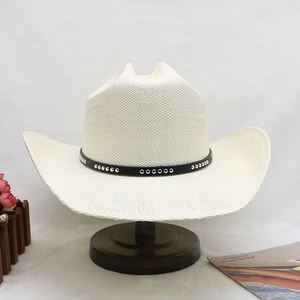Protection solaire Sombreros papier chapeau de plage en gros large bord Style occidental paille Cowboy chapeaux pour hommes adultes - Product Image 6