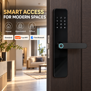 Serrure de porte intelligente Bluetooth Sinon TTLock avec empreinte digitale, clavier et contrôle par application, poignée électronique pour appartement et bureau (vente en gros) - Product Image 6