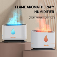 Diffuseur d'arômes de luxe bleu et flamme, de haute qualité, avec lumière de flamme, diffuseur de lumière de flamme oblongue