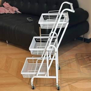 מתקן אחסון למטבח מתכוונן ממתכת, רב מכר, עם גלגלים אוניברסליים, עיצוב מודרני, מתקן אחסון פירות וירקות בר קיימא - Product Image 5