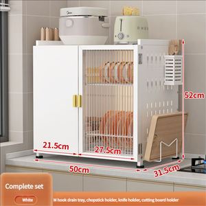 Étagère à vaisselle moderne en métal multi-niveaux grande capacité avec design gain de place pour le rangement des assiettes et des bols - Product Image 5