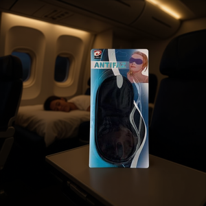 Antifaz Sleep Mask Black Soft Eye Cover For Travel And Rest 12 Pcs Pack - Product Image 3