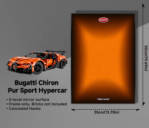 Vitrine murale en acrylique pour modèle de voiture <span class=keywords><strong>Bugatti</strong></span> <span class=keywords><strong>Chiron</strong></span> Pur Sport en blocs de construction 50x35cm, cadre miroir uniquement - Product Image 5