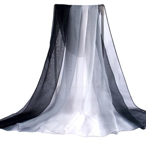 Écharpes dégradées de printemps et d'été Écharpes en gaze fine <span class=keywords><strong>Georgette</strong></span> Écharpes de danse corporelle Couleur assortie Écharpe de longueur moyenne - Product Image 5