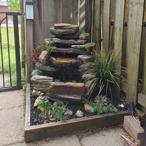 Batu air terjun Cascading luar ruangan, kenyamanan menenangkan untuk taman rumah air mancur-<span class=keywords><strong>4</strong></span> tingkat Dekorasi Rumah - Product Image 1