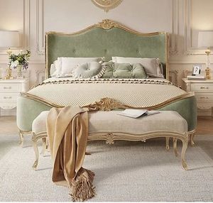 Cama Doble de Madera Sólida de Estilo Moderno Francés de Lujo, 45736576857 - Product Image 4