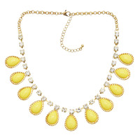 Nouveau Design Plaqué Or Cristal Goutte Acrylique Gemme Goutte Charme Glands Collier Ras Du Cou