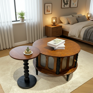 Modern 2-Piece <b>Nesting</b> Coffee <b>Table</b> Set for Living Room Cabinet Solid Wood Cabinet for Home Furniture - Product Image 3