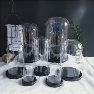 Venta directa de fábrica, cúpula de campana de cristal con pantalla transparente decorativa personalizada con Base de madera para regalos - Product Image 3