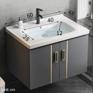 Armadietto da bagno moderno minimalista grigio colore oro manici lavello antigraffio struttura durevole camera da letto casa <span class=keywords><strong>Bar</strong></span> - Product Image 1
