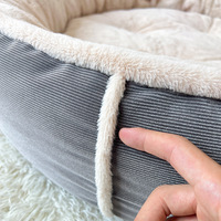 Nid pour animaux de compagnie en forme de donut, rebord surélevé, doublure chaude et moelleuse, coussin épais, tapis de couchage isolant pour l'hiver, pour chien et chat, intérieur.